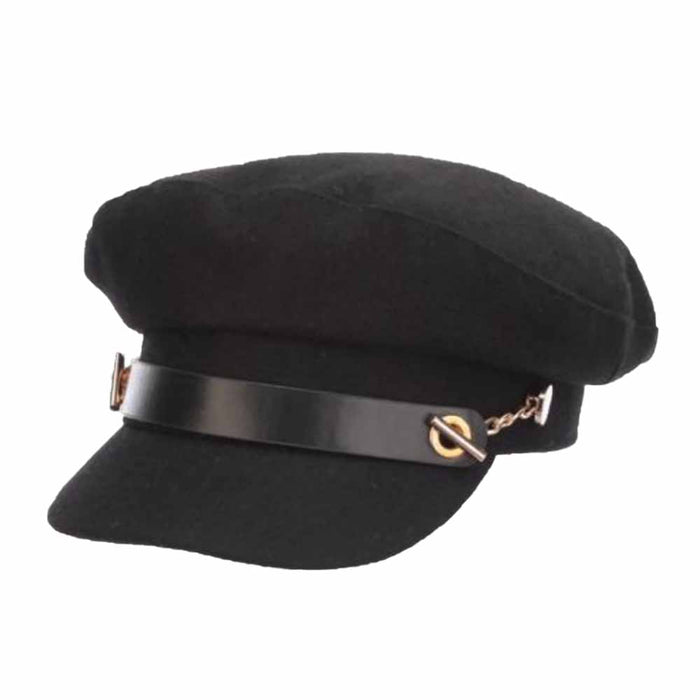 Wool Blend Chauffeur Cap - Scala Hats Cap Scala Hats LW747-BLK Black OS
