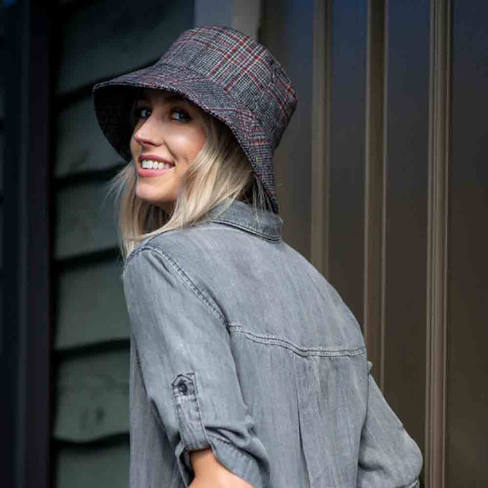 Wool Blend Scottish Tweed Bucket Hat - Scala Hats Bucket Hat Scala Hats
