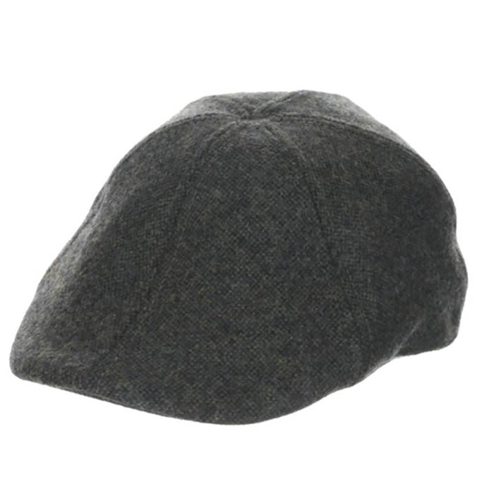 Wool-Blend Tweed Duckbill Cap - Dorfman Pacific Hats Flat Cap Dorfman Hat Co. MW328-OLIVE2 Olive Medium Wool Blend