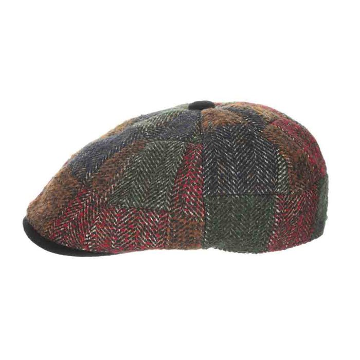 Wool Blend Tweed Patchwork Ivy Cap - Scala Hats Flat Cap Scala Hats