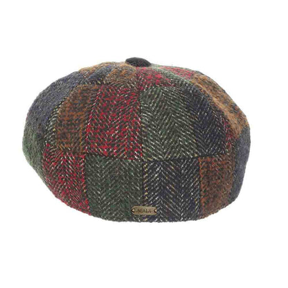 Wool Blend Tweed Patchwork Ivy Cap - Scala Hats Flat Cap Scala Hats