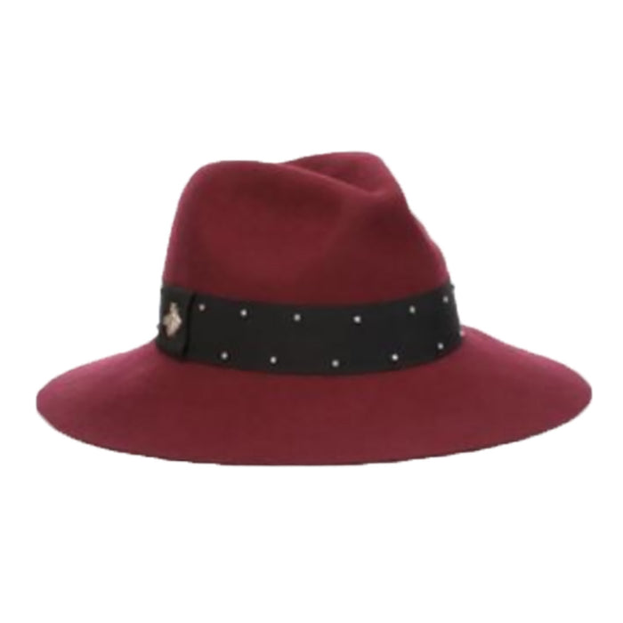 Wool Felt Fedora with Rhinestone Band - Scala Hats Safari Hat Scala Hats LF269-BURG Burgundy OS