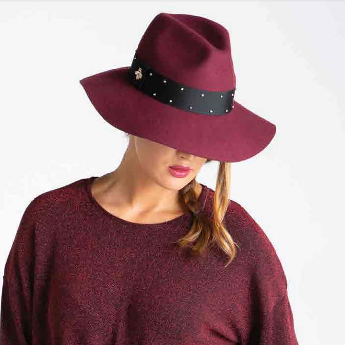 Wool Felt Fedora with Rhinestone Band - Scala Hats Safari Hat Scala Hats