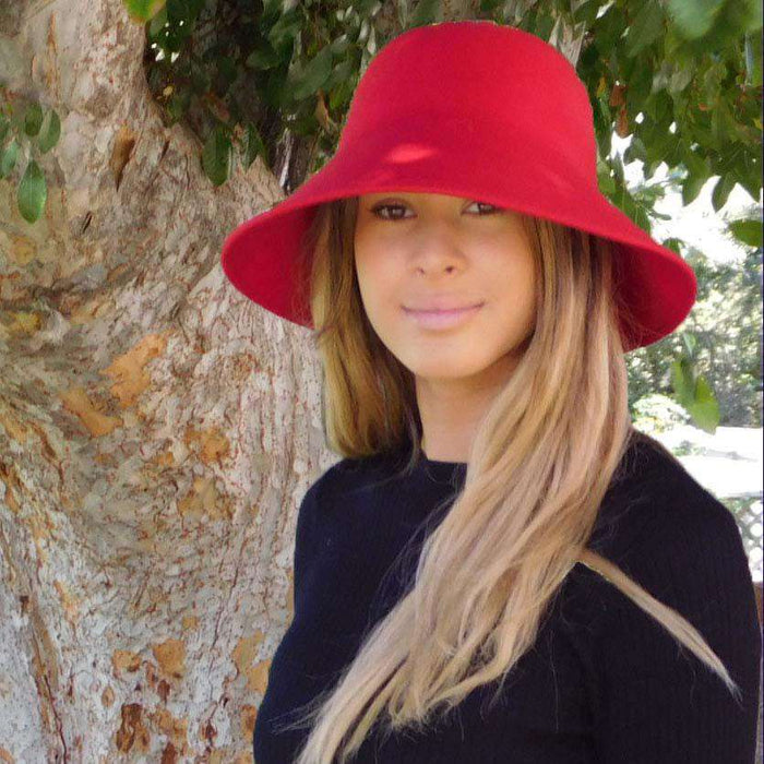 Wool Felt Hat with Shapeable Brim - Scala Hats Cloche Scala Hats