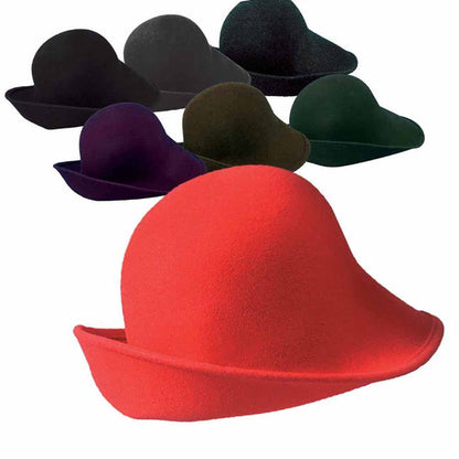 Wool Felt Hat with Shapeable Brim - Scala Hats Cloche Scala Hats