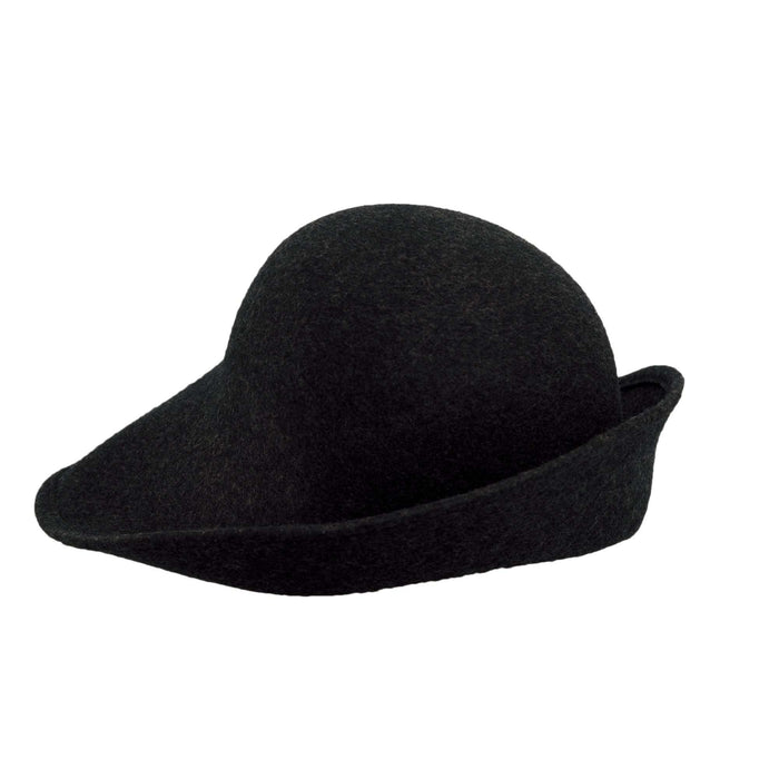 Wool Felt Hat with Shapeable Brim - Scala Hats Cloche Scala Hats LF10BB Charcoal
