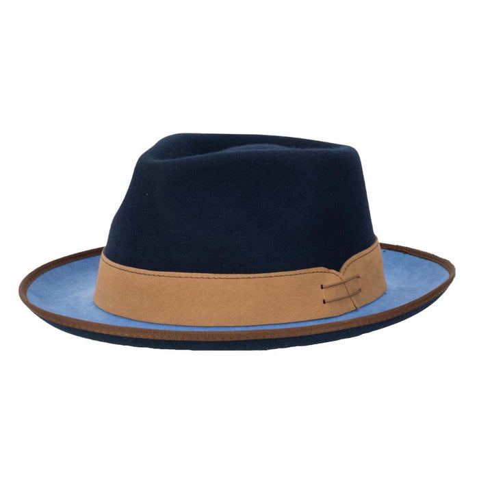 Wool Felt Teardrop Fedora - Stacy Adams Hats Safari Hat Stacy Adams Hats SA716-BLUE Navy X-Large (61 cm)