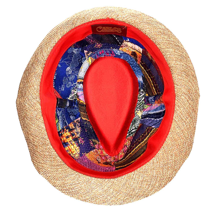 Woven Hemp Fedora Hat with Guitar Pin - Carlos Santana Hats Fedora Hat Santana Hats