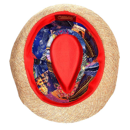Woven Hemp Fedora Hat with Guitar Pin - Carlos Santana Hats Fedora Hat Santana Hats