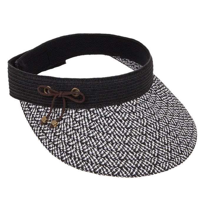 Woven Toyo Brim Velcro® Closure Sun Visor - Karen Keith Hats Visor Cap Great hats by Karen Keith PV88A-BLK Black