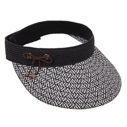Woven Toyo Brim Velcro® Closure Sun Visor - Karen Keith Hats Visor Cap Great hats by Karen Keith PV88A-BLK Black