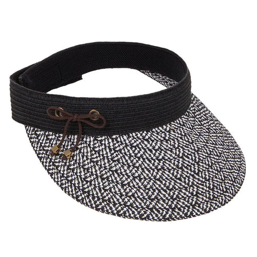 Woven Toyo Brim Velcro® Closure Sun Visor - Karen Keith Hats Visor Cap Great hats by Karen Keith PV88A-BLK Black