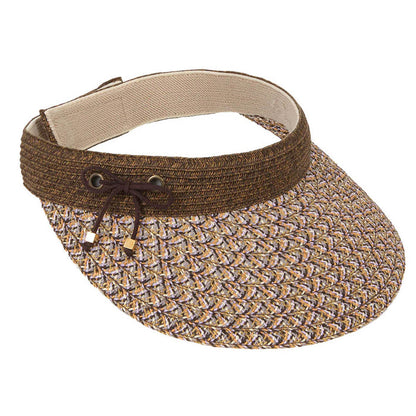 Woven Toyo Brim Velcro® Closure Sun Visor - Karen Keith Hats Visor Cap Great hats by Karen Keith PV88D-BRN Brown