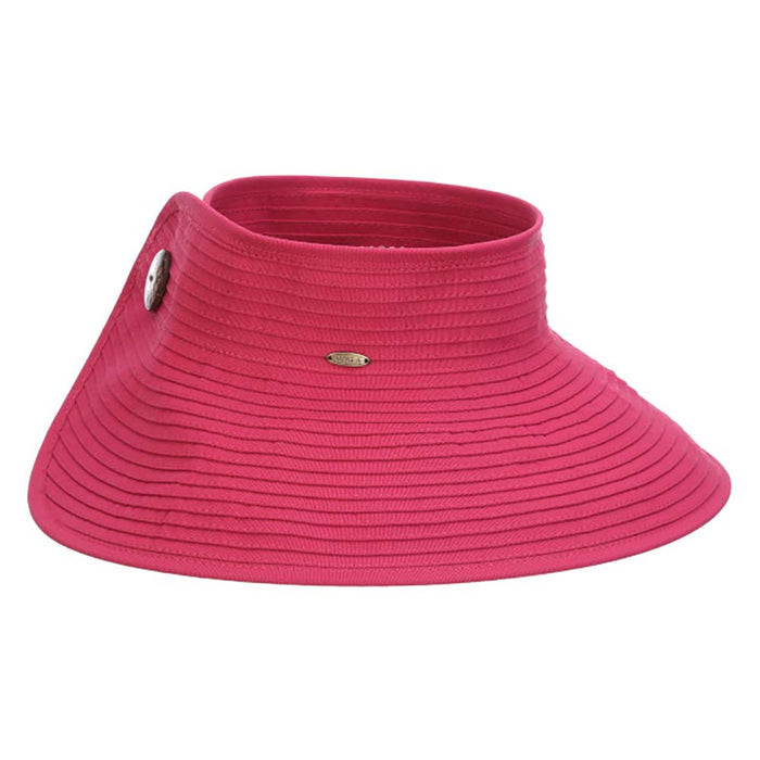 Wrap-Around Fabric Sun Visor Hat - Scala Hats Visor Cap Scala Hats V252-FUCH Fuchsia OS